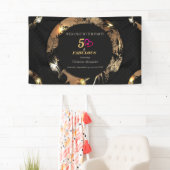 黒と金ゴールド50歳の誕生パーティーのクラシックイン   ビット 横断幕 (インサイチュ)