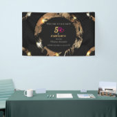 黒と金ゴールド50歳の誕生パーティーのクラシックイン   ビット 横断幕 (トレードショー)