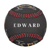 黒と金ゴールド50歳の誕生日シモダンック 野球ボール (正面)