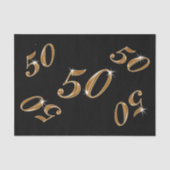 黒と金ゴールド50番目の誕生日ティッシュペーパー 薄葉紙 (正面)