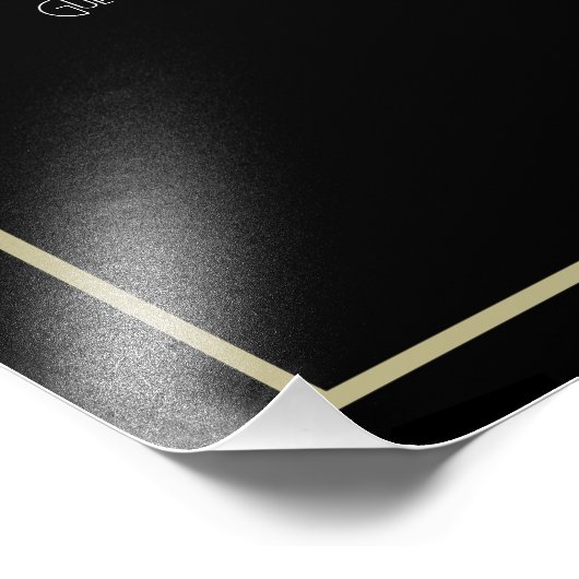 黒と金ゴールド50誕生日の座席表プリント フォトプリント (角)