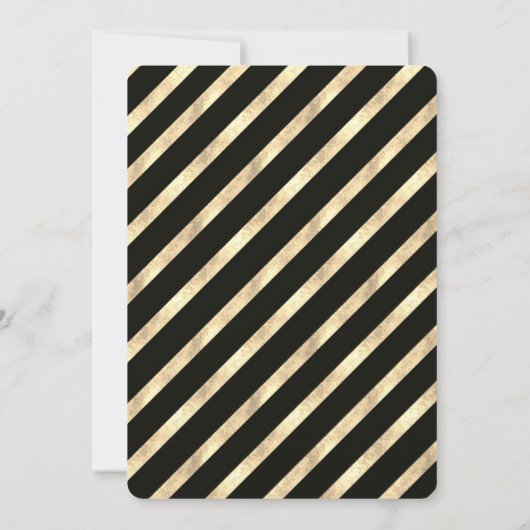 黒と金ゴールド60番目の誕生日招待状 招待状 (裏面)