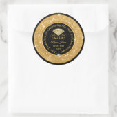 黒と金ゴールド70エレガント番目の誕生日 ラウンドシール (バッグ)