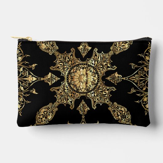 黒と金ゴールド アクセサリーポーチ (正面)