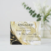 黒と金ゴールド インビテーションポストカード (スタンド正面)