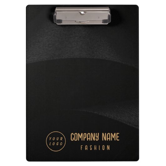 黒と金ゴールド エレガント クリップボード (正面)