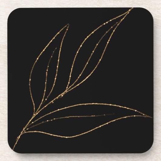 黒と金ゴールド エレガント コースター (正面)