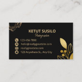 黒と金ゴールド エレガント 名刺 (正面)