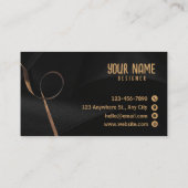 黒と金ゴールド エレガント 名刺 (裏面)