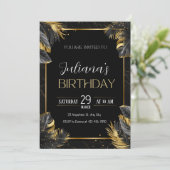 黒と金ゴールド エレガント 招待状 (スタンド正面)