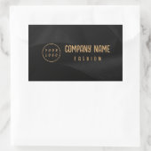 黒と金ゴールド エレガント 長方形シール (バッグ)