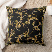 黒と金ゴールド クッション (ブランケット)