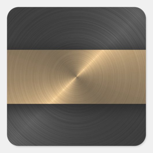黒と金ゴールド スクエアシール (正面)