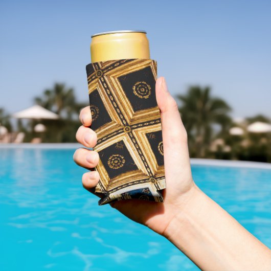 黒と金ゴールド スリム缶クーラー (インサイチュ プール)