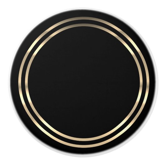 黒と金ゴールド セラミックノブ (正面)