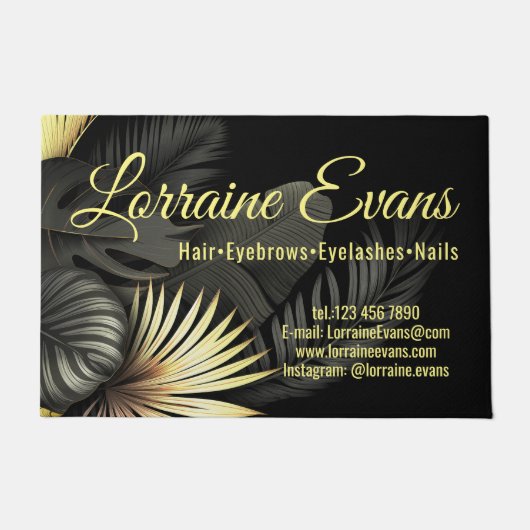 黒と金ゴールド。 ドアマット (正面)