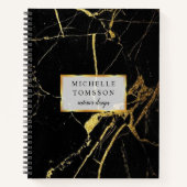 黒と金ゴールド ノートブック (正面)