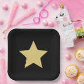 黒と金ゴールド ペーパープレート (パーティー)