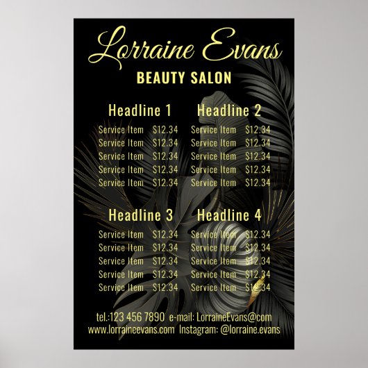 黒と金ゴールド ポスター (正面)