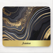 黒と金ゴールド マウスパッド (正面)