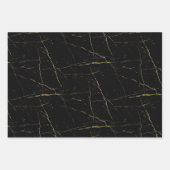 黒と金ゴールド ラッピングペーパーシート (正面2)