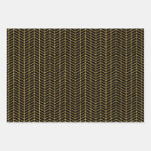 黒と金ゴールド ラッピングペーパーシート (正面)