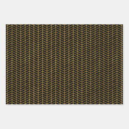 黒と金ゴールド ラッピングペーパーシート