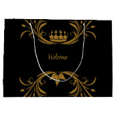 黒と金ゴールド  ラージペーパーバッグ (裏面)