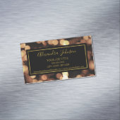 黒と金ゴールド(《写真》ぼけ味ライト付き) モダン マグネット名刺 (インサイチュ)