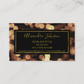 黒と金ゴールド(《写真》ぼけ味ライト付き) モダン 名刺 (裏面)