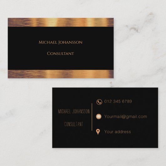 黒と金ゴールド  名刺 (正面/裏面)