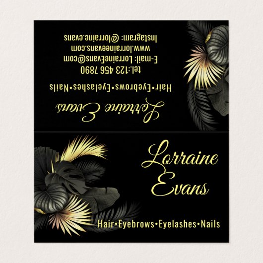 黒と金ゴールド。 名刺 (外部フラット)