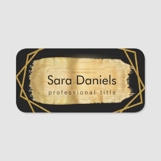 黒と金ゴールド 名札 (正面)
