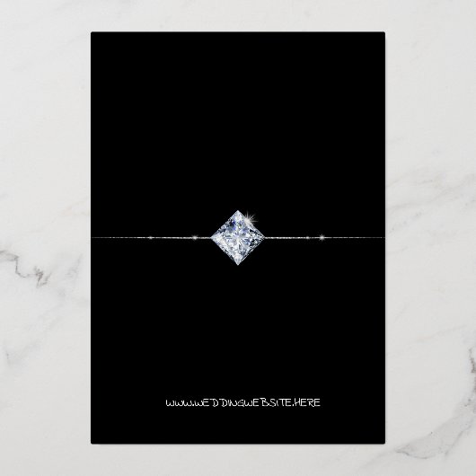 黒と金ゴールド、唯一の愛、日付を保存 箔招待状 (裏面)