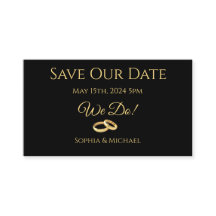 黒と金ゴールド – 我々の結婚リングや輪 – 日付を保存