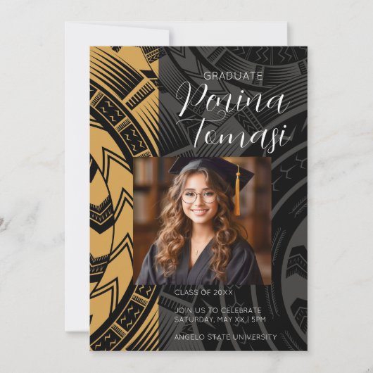 黒と金ゴールド 招待状 (正面)