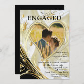 黒と金ゴールド 招待状 (正面/裏面)