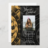 黒と金ゴールド 招待状 (正面/裏面)