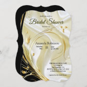 黒と金ゴールド 招待状 (正面/裏面)