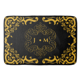 黒と金ゴールド（装飾要素あり） バスマット