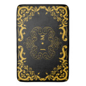 黒と金ゴールド（装飾要素あり） バスマット (正面縦)