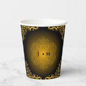 黒と金ゴールド（装飾要素あり） 紙コップ (裏面)