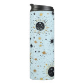 黒と金ゴールド、青の天空の太陽の月の星 タンブラー (回転右)