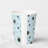 黒と金ゴールド、青の天空の太陽の月の星 紙コップ (右)
