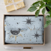 黒と金ゴールド、青の天空の太陽の月の星 薄葉紙 (ギフト)