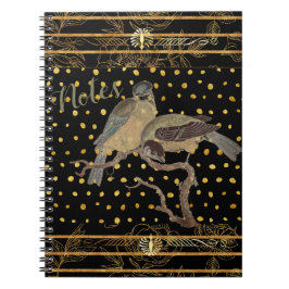 黒と金ゴールド（鳥あり） ノートブック