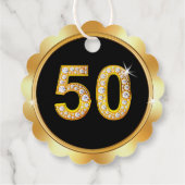 黒と金ゴールド、50年の教会の記念日。 フェイバータグ (裏面)