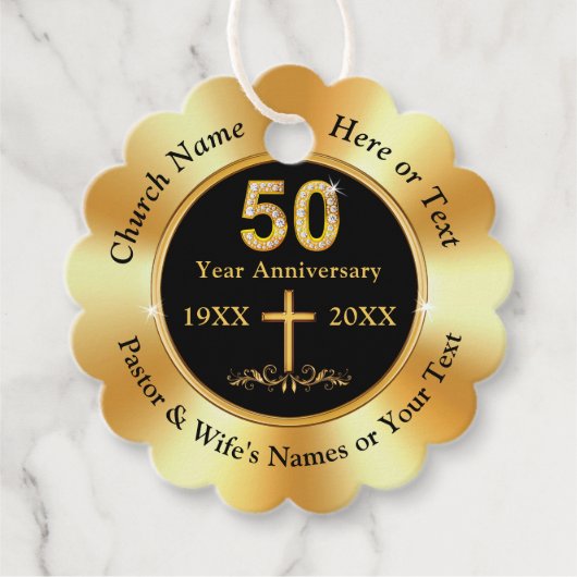 黒と金ゴールド、50年の教会の記念日。 フェイバータグ (正面)