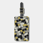 黒と金ゴールド- MCMパターン ラゲッジタグ (正面縦)