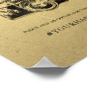 黒と金ゴールド、Oh Snap Hashtagカメラサイン ポスター (角)